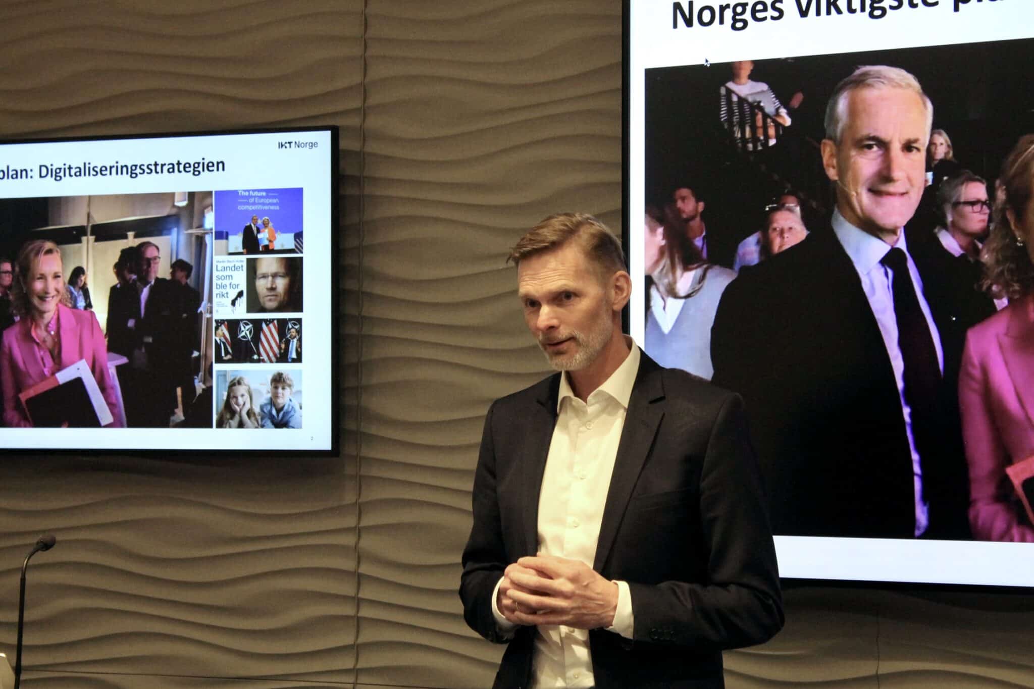 Øyvind Husby, administrerende direktør i IKT-Norge forteller om hvordan IKT-Norge jobber med digitaliseringsstrategien.
